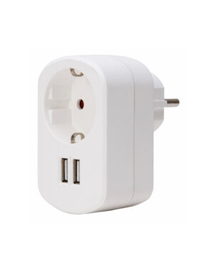 ΑΝΤΑΠΤΟΡΑΣ ΣΟΥΚΟ & 2ΧUSB ΠΡΙΖΑΣ ΛΕΥΚΟ – 1-K473104018