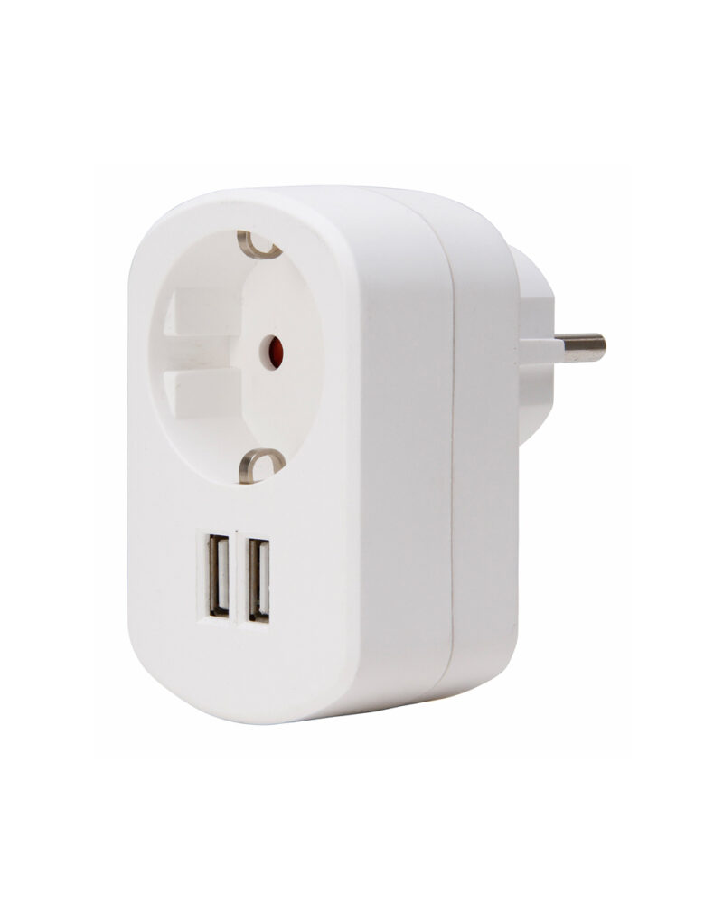ΑΝΤΑΠΤΟΡΑΣ ΣΟΥΚΟ & 2ΧUSB ΠΡΙΖΑΣ ΛΕΥΚΟ – 1-K473104018