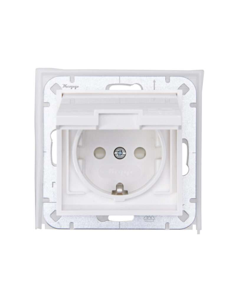 HK07 ΜΗΧ. ΣΟΥΚΟ ΜΕ ΠΛΑΚΙΔΙΟ & ΚΑΠΑΚΙ & ΦΛΑΤΖΑ ΣΤΕΓ. IP44 ΛΕΥΚΟ – 1-K954029009