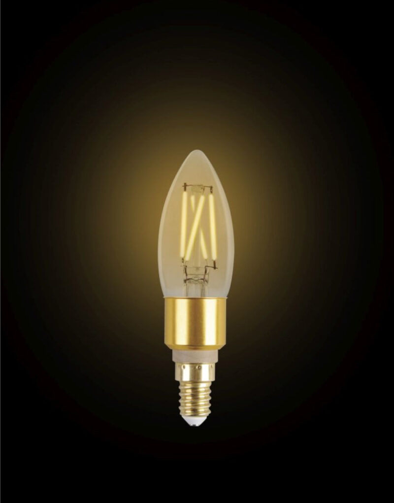 Έξυπνη λάμπα LED filament μελί C35 E14 4,2W ρυθμιζόμενο λευκό 2200-5500K Lutec Connect – 1-T8712501312