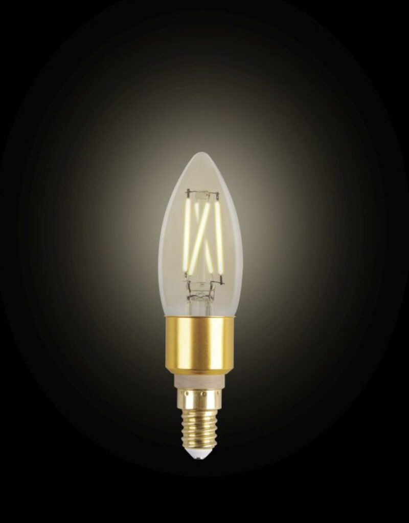 Έξυπνη λάμπα LED filament μελί C35 E14 4,2W ρυθμιζόμενο λευκό 2200-5500K Lutec Connect – 1-T8712501312