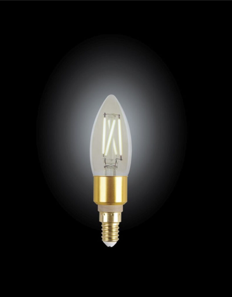 Έξυπνη λάμπα LED filament μελί C35 E14 4,2W ρυθμιζόμενο λευκό 2200-5500K Lutec Connect – 1-T8712501312