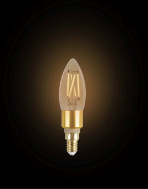 Έξυπνη λάμπα LED filament μελί C35 E14 4,2W ρυθμιζόμενο λευκό 2200-5500K Lutec Connect – 1-T8712501312