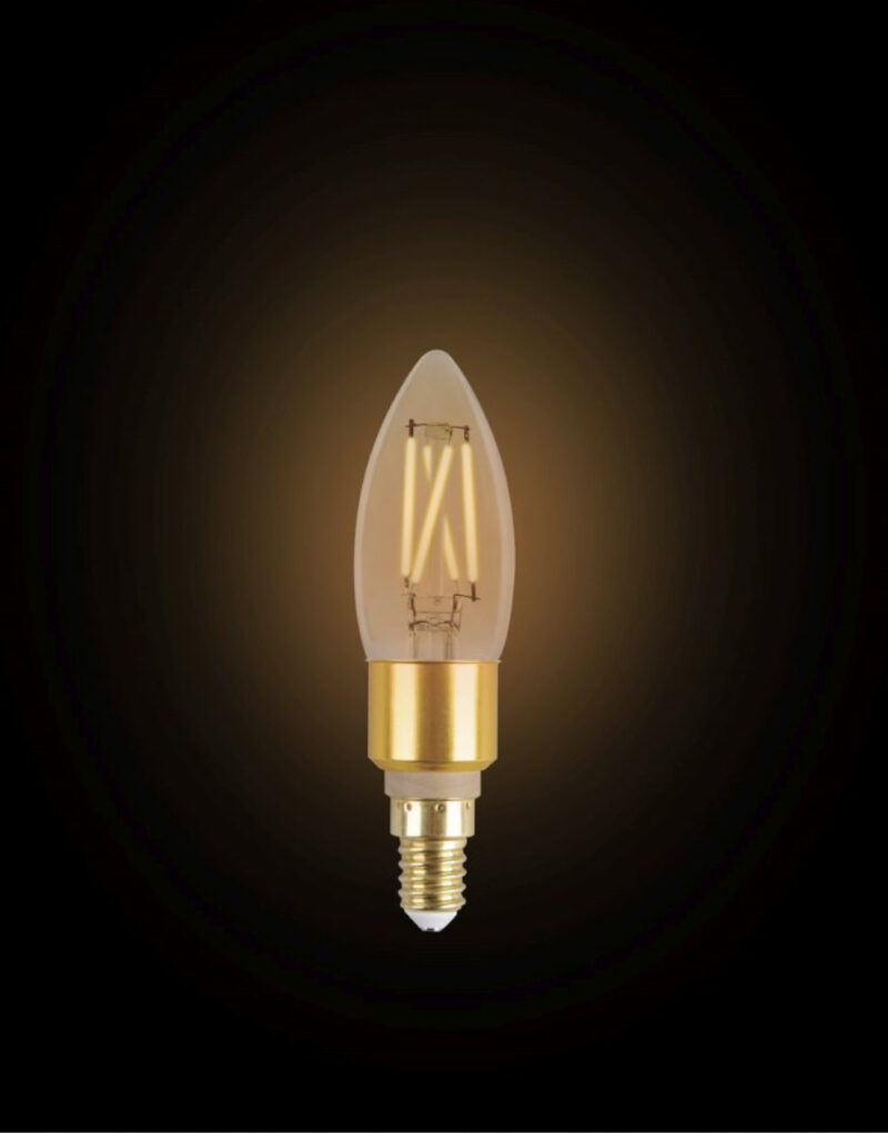 Έξυπνη λάμπα LED filament μελί C35 E14 4,2W ρυθμιζόμενο λευκό 2200-5500K Lutec Connect – 1-T8712501312
