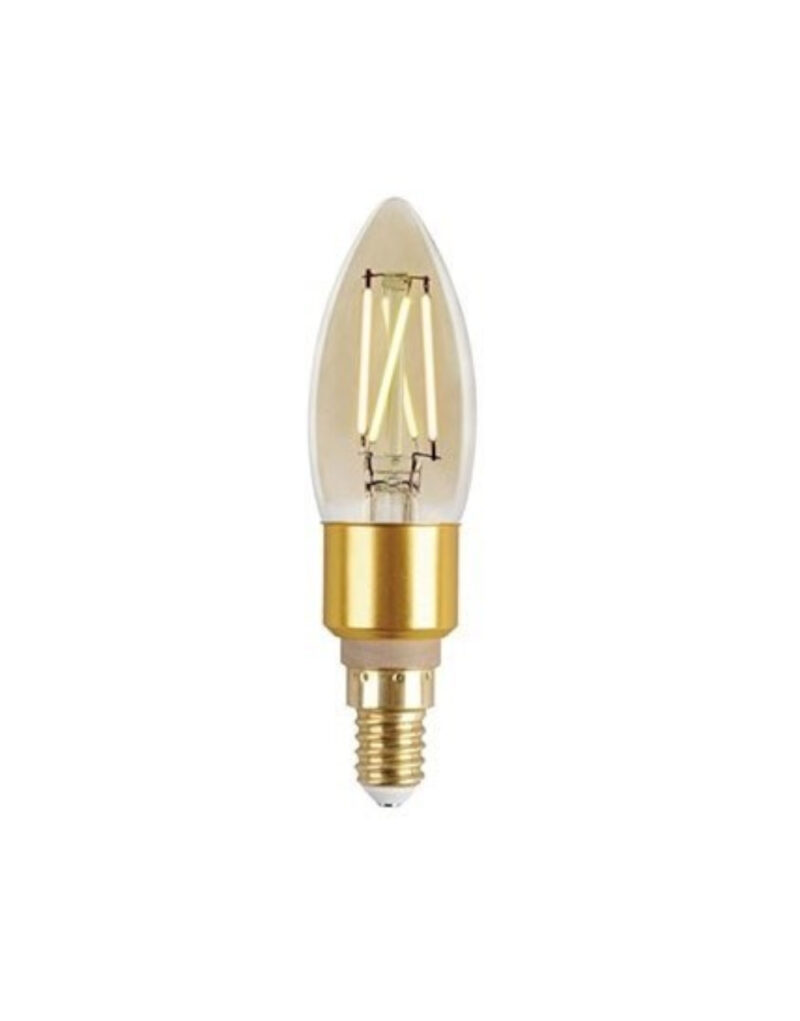 Έξυπνη λάμπα LED filament μελί C35 E14 4,2W ρυθμιζόμενο λευκό 2200-5500K Lutec Connect – 1-T8712501312