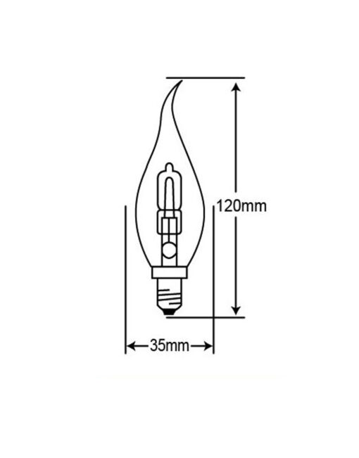ΛΑΜΠΑ ΑΛΟΓΟΝΟΥ ΕCO30 ΚΕΡI ΜΕ ΜΥΤΗ C35 28W Ε14 2800K 220-240V 370lm 360° DIMMABLE UNIVERSE – 1-U001397