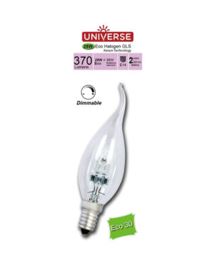 ΛΑΜΠΑ ΑΛΟΓΟΝΟΥ ΕCO30 ΚΕΡI ΜΕ ΜΥΤΗ C35 28W Ε14 2800K 220-240V 370lm 360° DIMMABLE UNIVERSE – 1-U001397