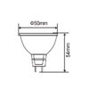 ΛΑΜΠΑ LED MR16 GU5,3 6W 3000K 12V-AC/DC 500lm/G 100° UNIVERSE – 1-U002165