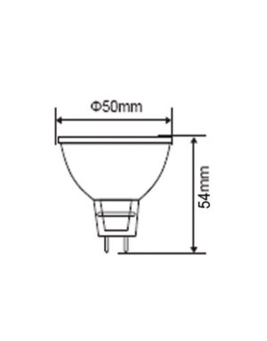 ΛΑΜΠΑ LED MR16 GU5,3 6W 3000K 12V-AC/DC 500lm/G 100° UNIVERSE – 1-U002165