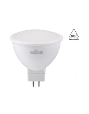 ΛΑΜΠΑ LED MR16 GU5,3 6W 3000K 12V-AC/DC 500lm/G 100° UNIVERSE – 1-U002165