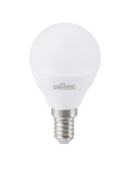ΛΑΜΠΑ LED SMD ΣΦΑΙΡΑΚΙ G45 7W E14 3000K 220-240V 600lm/F UNIVERSE – 1-U002424