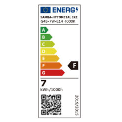 ΛΑΜΠΑ LED SMD ΣΦΑΙΡΑΚΙ G45 7W E14 4000K 220-240V 600lm/F UNIVERSE – 1-U002431