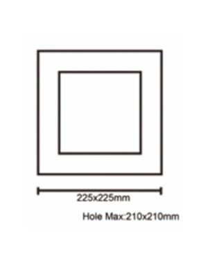ΦΩΤΙΣΤΙΚΟ LED SLIM ΧΩΝΕΥΤΟ 225X225 18W 4000K 1620lm 120° AC85-265V ΑΛΟΥΜΙΝΙΟΥ ΛΕΥΚΟ UNIVERSE – 1-U002677