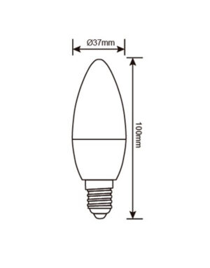 ΛΑΜΠΑ LED SMD ΚΕΡΑΚΙ C37 5W E14 3000K 220-240V 460lm UNIVERSE – 1-U003179