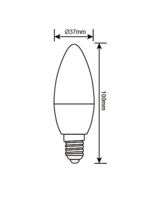 ΛΑΜΠΑ LED SMD ΚΕΡΑΚΙ C37 5W E14 4000K 220-240V 470lm UNIVERSE – 1-U003186