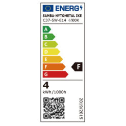 ΛΑΜΠΑ LED SMD ΚΕΡΑΚΙ C37 5W E14 6500K 220-240V 460lm UNIVERSE – 1-U003193