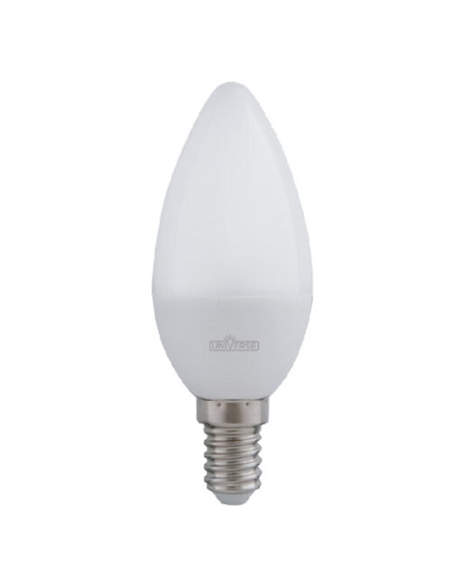 ΛΑΜΠΑ LED SMD ΚΕΡΑΚΙ C37 5W E14 6500K 220-240V 460lm UNIVERSE – 1-U003193