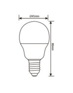 ΛΑΜΠΑ LED SMD ΣΦΑΙΡΑΚΙ G45 5W E14 3000K 220-240V 450lm UNIVERSE – 1-U003216