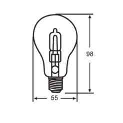 ΛΑΜΠΑ ΑΛΟΓΟΝΟΥ ΕCO30 ΣΦΑΙΡΑ G95 52W E27 2800K 220-240V 840lm 360° DIMMABLE UNIVERSE – 1-U003377