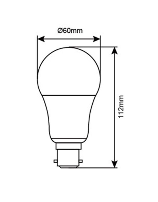 ΛΑΜΠΑ LED SMD Α60 8W Β22 3000K 220-240V 806lm/F UNIVERSE – 1-U004589