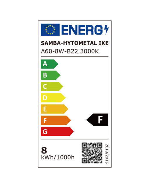 ΛΑΜΠΑ LED SMD Α60 8W Β22 3000K 220-240V 806lm/F UNIVERSE – 1-U004589