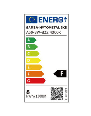 ΛΑΜΠΑ LED SMD Α60 8W Β22 4000K 220-240V 806lm/F UNIVERSE – 1-U004596