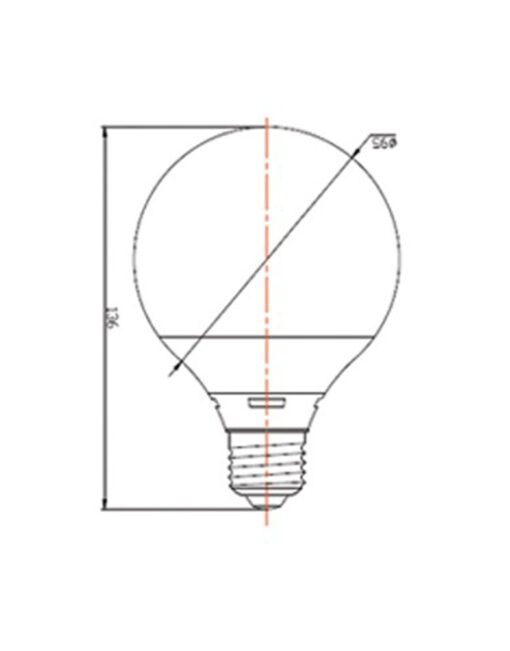 ΛΑΜΠΑ LED SMD G95 15W E27 3000K 220-240V 1350lm UNIVERSE – 1-U004787