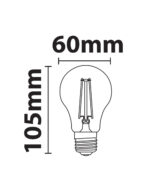 ΛΑΜΠΑ LED CROSS FILAMENT ΓΑΛΑΚΤΕΡΗ Α60 7,5W B22 2700K 220-240V 806lm 360° DIMMABLE UNIVERSE – 1-U005395