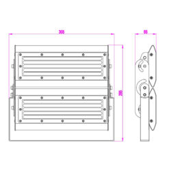 ΠΡΟΒΟΛΕΑΣ LED 100W PROFESSIONAL MODULAR SMD DOB 5000K 220-240V 10000lm 120°x60° IP65 ΑΝΘΡΑΚΙ UNIVERSE – 1-U006231