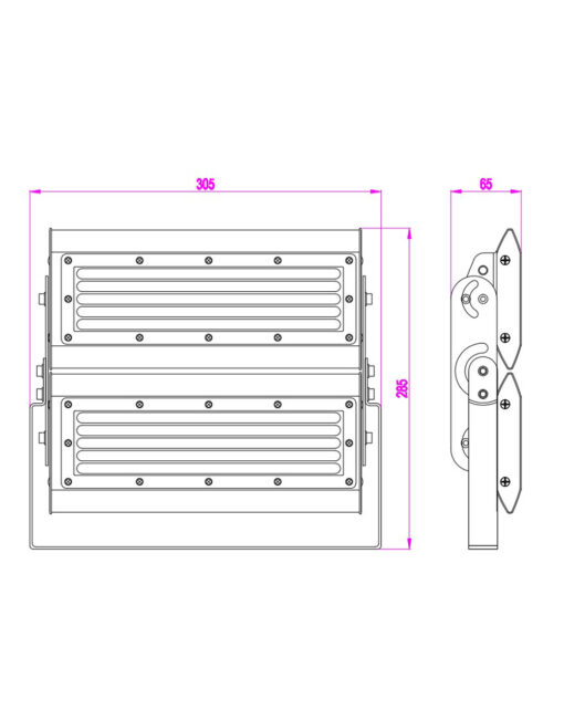 ΠΡΟΒΟΛΕΑΣ LED 100W PROFESSIONAL MODULAR SMD DOB 5000K 220-240V 10000lm 120°x60° IP65 ΑΝΘΡΑΚΙ UNIVERSE – 1-U006231
