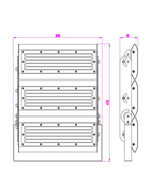 ΠΡΟΒΟΛΕΑΣ LED 150W PROFESSIONAL MODULAR SMD DOB 5000K 220-240V 15000lm 120°x60° IP65 ΑΝΘΡΑΚΙ UNIVERSE – 1-U006248