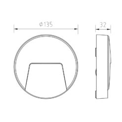 ΦΩΤΙΣΤΙΚΟ ΑΠΛΙΚΑ LED SLIM Φ135Χ32mm 3W 3000K 100lm IP65 ΠΛΑΣΤΙΚΟ ΓΚΡΙ SEASIDE UNIVERSE – 1-U006293