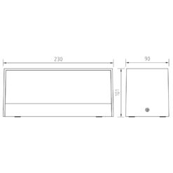 ΦΩΤΙΣΤΙΚΟ ΑΠΛΙΚΑ UP/DOWN LED 230X101X90mm 12W 3000K 700lm IP65 ΠΛΑΣΤΙΚΟ ΓΚΡΙ SEASIDE UNIVERSE – 1-U006323