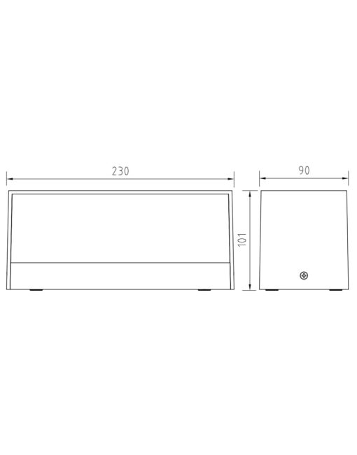 ΦΩΤΙΣΤΙΚΟ ΑΠΛΙΚΑ UP/DOWN LED 230X101X90mm 12W 3000K 700lm IP65 ΠΛΑΣΤΙΚΟ ΓΚΡΙ SEASIDE UNIVERSE – 1-U006323