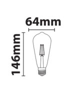 ΛΑΜΠΑ LED CROSS FILAMENT ΜΕΛΙ ST64 7W E27 2200K 220-240V 806lm 360° DIMMABLE UNIVRSE – 1-U007207