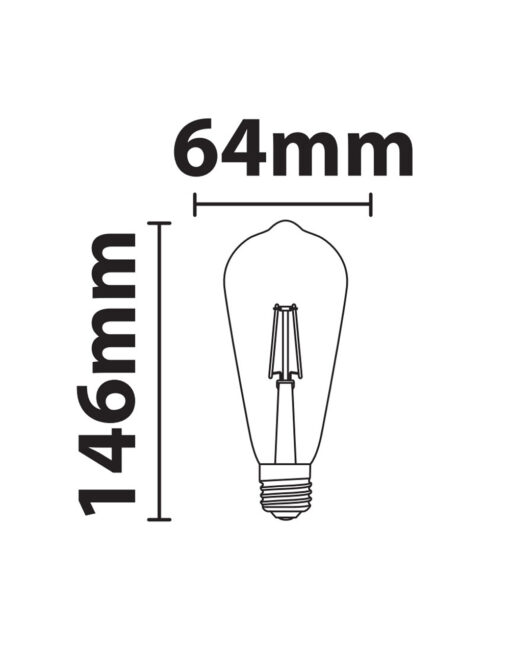 ΛΑΜΠΑ LED CROSS FILAMENT ΜΕΛΙ ST64 7W E27 2200K 220-240V 806lm 360° DIMMABLE UNIVRSE – 1-U007207