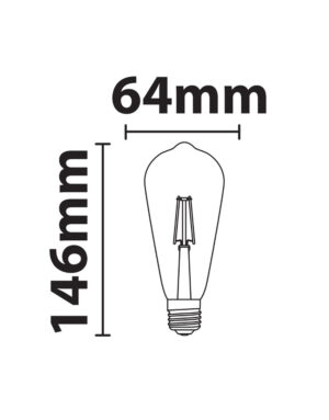 ΛΑΜΠΑ LED SPIRAL FILAMENT ΜΕΛΙ ST64 4W E27 2200K 220-240V 300lm 360° DIMMABLE UNIVRSE – 1-U007238