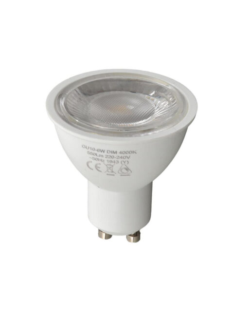 ΛΑΜΠΑ LED SMD MR16 GU10 6W 4000K 220-240V 550lm  38° DIMMABLE UNIVERSE – 1-U007450