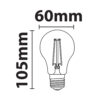 ΛΑΜΠΑ LED CROSS FILAMENT ΔΙΑΦΑΝΗ Α67 14W Ε27 2700K 220-240V 1540lm  360° DIMMABLE UNIVERSE – 1-U008341