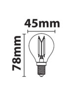 ΛΑΜΠΑ LED CROSS FILAMENT ΔΙΑΦΑΝΗ G45 6W Ε14 2700K 220-240V 660lm/Ε  360° DIMMABLE UNIVERSE – 1-U008396