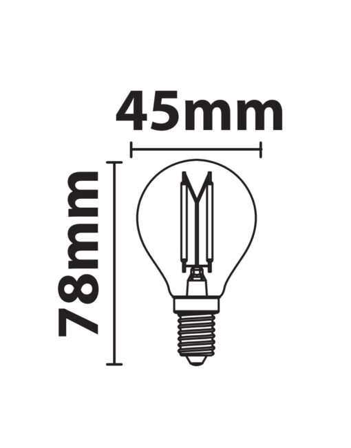 ΛΑΜΠΑ LED CROSS FILAMENT ΔΙΑΦΑΝΗ G45 6W Ε14 2700K 220-240V 660lm/Ε  360° DIMMABLE UNIVERSE – 1-U008396