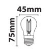 ΛΑΜΠΑ LED CROSS FILAMENT ΔΙΑΦΑΝΗ G45 6W E27 2700K 220-240V 660lm/E  360° DIMMABLE UNIVERSE – 1-U008402