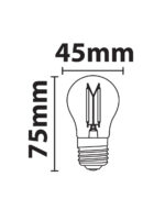 ΛΑΜΠΑ LED CROSS FILAMENT ΔΙΑΦΑΝΗ G45 6W E27 2700K 220-240V 660lm/E  360° DIMMABLE UNIVERSE – 1-U008402