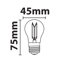 ΛΑΜΠΑ LED CROSS FILAMENT ΔΙΑΦΑΝΗ G45 6W E27 2700K 220-240V 660lm/E  360° DIMMABLE UNIVERSE – 1-U008402