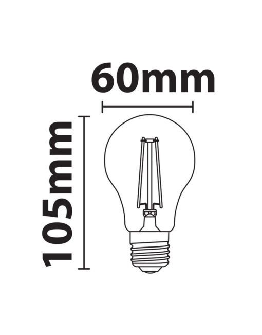 ΛΑΜΠΑ LED CROSS FILAMENT ΓΑΛΑΚΤΕΡΗ Α60 9W Ε27 2700K 220-240V 1050lm  360° DIMMABLE UNIVERSE – 1-U008419