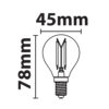 ΛΑΜΠΑ LED CROSS FILAMENT ΓΑΛΑΚΤΕΡΗ G45 6W Ε14 2700K 220-240V 660lm  360° DIMMABLE UNIVERSE – 1-U008426