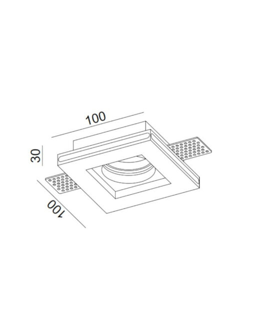 ΣΠΟΤ ΧΩΝEYTO ΓΥΨΙΝΟ 100x100x30mm 1xMR16/GU10 MAX 50W UNIVERSE – 1-U008914