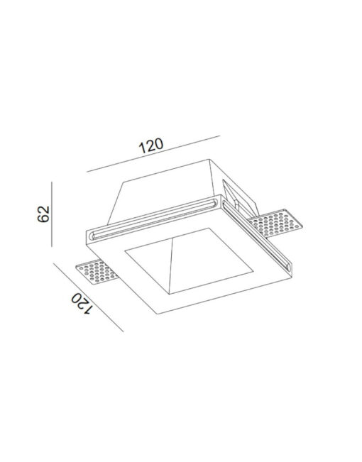 ΣΠΟΤ ΧΩΝEYTO ΓΥΨΙΝΟ 120x120x60mm 1xMR16/GU10 MAX 50W UNIVERSE – 1-U008938