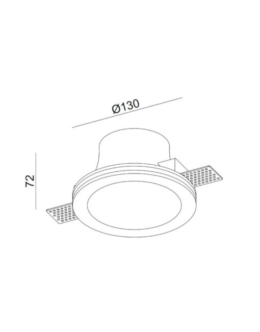 ΣΠΟΤ ΧΩΝEYTO ΓΥΨΙΝΟ Φ130x70mm 1xMR16/GU10 MAX 50W UNIVERSE – 1-U008945
