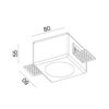 ΣΠΟΤ ΧΩΝEYTO ΓΥΨΙΝΟ 80x80x55mm 1xMR16/GU10 MAX 50W UNIVERSE – 1-U008976